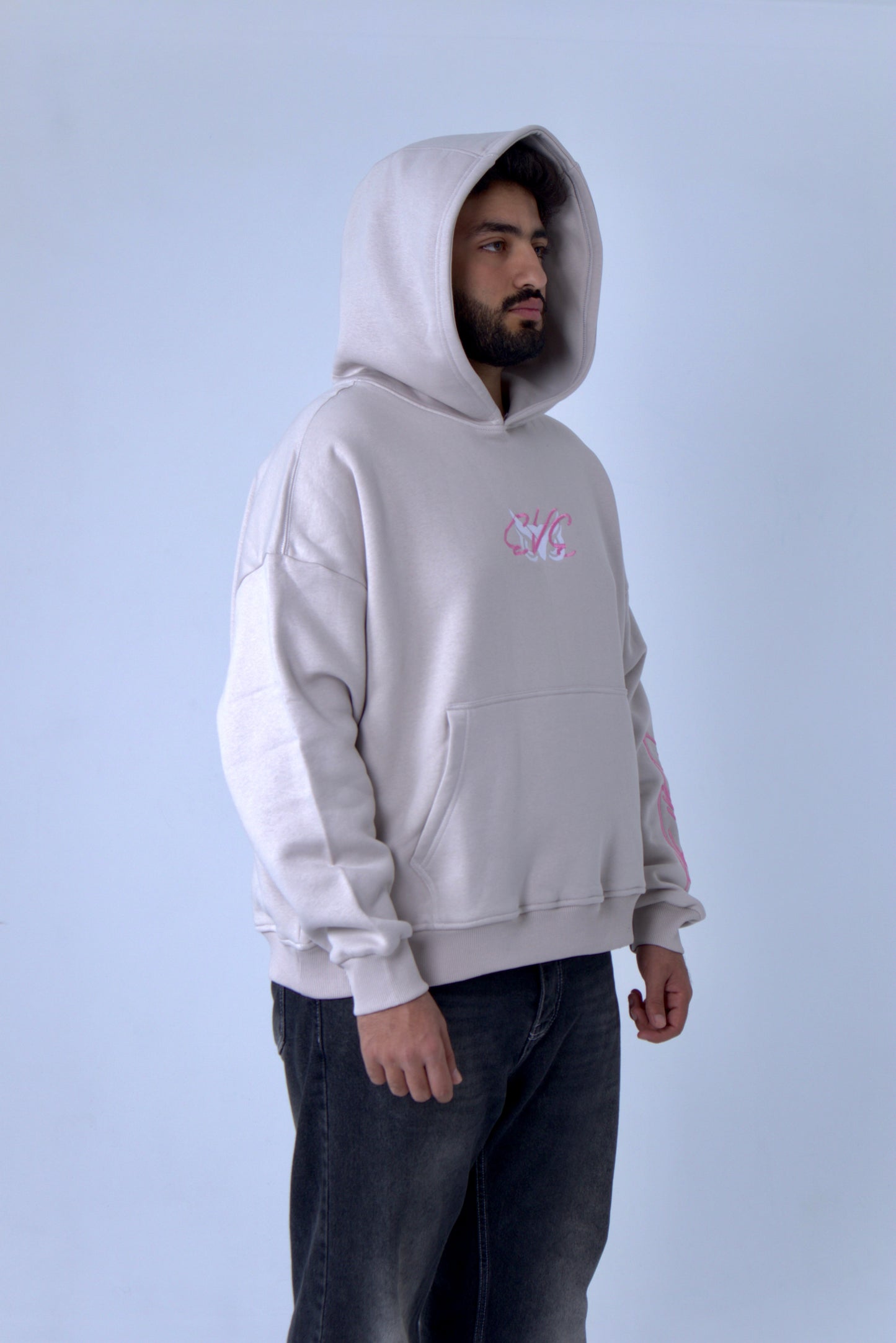 EVE'S Pink On Grey Hoodie