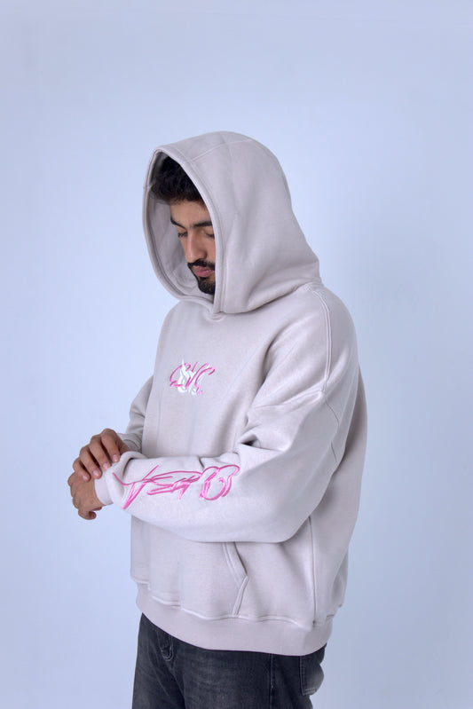 EVE'S Pink On Grey Hoodie